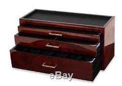 Burlwood Watch Box Display Case, Storage Holder Organizer 5 Section, Jewelry New