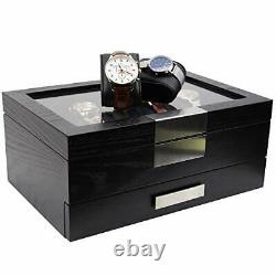 Busy Man Luxury Watch Display Case and Jewelry Organizer for Men