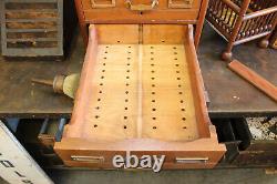 C1900s Antique Library Bureau Cabinet Wood 3-Drawer Index Card Flat File Vtg