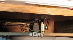 C1960 Craftsman Drill Display In Oak Wood Case withGlass & Florescent Bulb withTrans