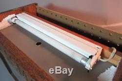 C1960 Craftsman Drill Display In Oak Wood Case withGlass & Florescent Bulb withTrans
