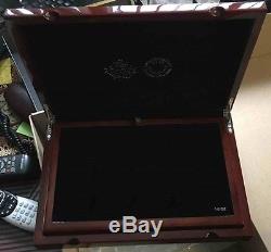 Coin Display Case Hand Made All Wood Gold Inlay Free Shipping USA & Canada