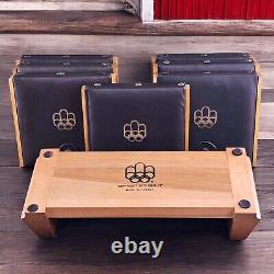 COJO Canada Montreal Olympics Silver Coin Display Case Rack Leather Wood Renwick
