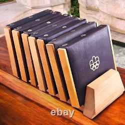 COJO Canada Montreal Olympics Silver Coin Display Case Rack Leather Wood Renwick