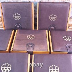 COJO Canada Montreal Olympics Silver Coin Display Case Rack Leather Wood Renwick