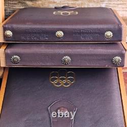 COJO Canada Montreal Olympics Silver Coin Display Case Rack Leather Wood Renwick
