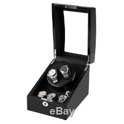 CRITIRON Automatic Watch Winder 2+3 Wood Storage Display Rotating Case Box