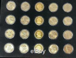 CSN Ultimate Presidential Dollar Collection 20 Coins with Wood Display Case