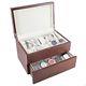 Caddy Bay Collection Vintage Wood Watch Case Display Storage Box With Solid Top