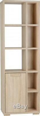 Cambourne Light Sonoma Oak 1 Door 5 Shelf Unit Book Case Display Unit Furniture