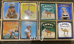 Camel Cigarette-The Tins of 2001 Wood Display Case w 8 Camel Tins