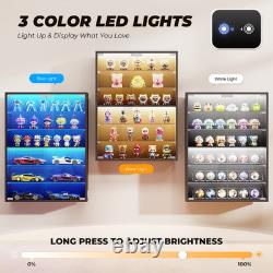 Car Display Case 1/24 Diecast Model LED Light Minifigures NASCAR Wall Cabinet
