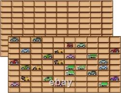 Car Display Case 2 Pcs 110+ Matchbox Model 1/64 Diecast Wheels Wood Hot Toy Rack