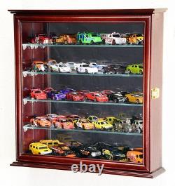 Car Display Case 30 Pcs Matchbox Model Diecast Train 1/64 1/43 N HO Oak Cabinet