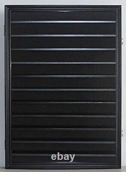 Car Display Case 56 Pcs Removable Shelves Black Hot Wheels Toy Diecast Cabinet