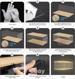 Car Display Case Acrylic 24 x 12 Wood LED Light 1/8 Rack 1/12 Model Diecast Box