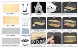 Car Display Case Acrylic 24 x 12 Wood LED Light 1/8 Rack 1/12 Model Diecast Box
