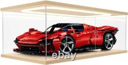 Car Display Case Acrylic 24 x 12 Wood LED Light 1/8 Rack 1/12 Model Diecast Box