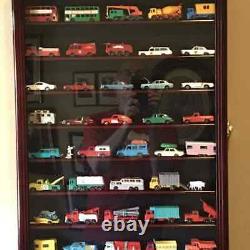 Car Display Case Black 12 Shelves Matchbox Model 1/64 Diecast Solid Wood Cabinet