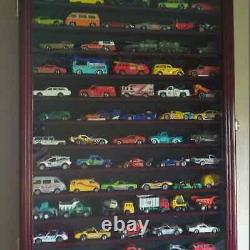 Car Display Case Black 12 Shelves Matchbox Model 1/64 Diecast Solid Wood Cabinet