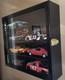 Car Display Case Black 8 Pcs Diecast 1/24 Model Wood Nascar Matchbox Toy Cabinet