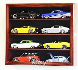 Car Display Case Black 8 Pcs Small Diecast 124 Scale Solid Wood Shelf Cabinet