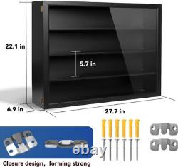 Car Display Case Black 8 Slot Diecast 1/18 Model Wood Rack Shelf Storage Cabinet