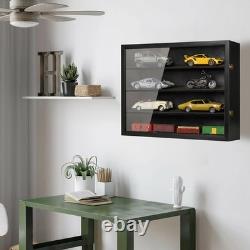 Car Display Case Black 8 Slot Diecast 1/18 Model Wood Rack Shelf Storage Cabinet