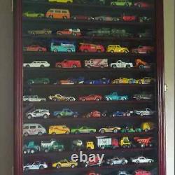 Car Display Case Cherry 12 Shelves Matchbox Model 1/64 Diecast Wood Rack Cabinet