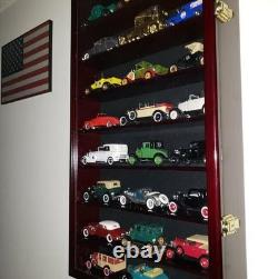 Car Display Case Cherry 16 Pcs Diecast 1/24 Scale 124 Collection Shelf Cabinet