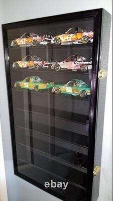 Car Display Case Cherry 16 Pcs Diecast 1/24 Scale 124 Collection Shelf Cabinet