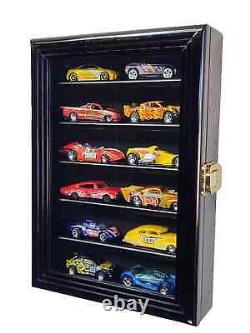 Car Display Case Cherry 6 Tier Matchbox Wheels Model 1/64 Diecast Wood Cabinet