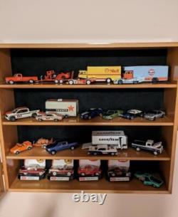 Car Display Case Oak 8 Pcs Small Diecast 124 Scale Solid Wood Toy Shelf Cabinet