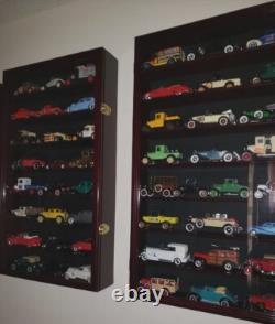 Car Display Case Walnut 16 Pcs Diecast 1/24 Scale 124 Collection Shelf Cabinet