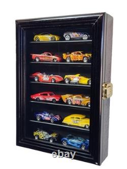 Car Display Case Walnut 6 Tier Matchbox Wheels Model 1/64 Diecast Wood Cabinet
