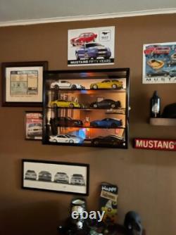 Car Display Case Walnut 8 Pcs Diecast 1/18 Scale 118 Collection Shelf Cabinet
