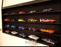 Car Display Case Walnut Solid Wood Diecast 1/24 Scale Collection Shelf Cabinet