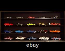 Car Display Case Walnut Solid Wood Diecast 1/24 Scale Collection Shelf Cabinet