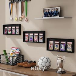Card Display Case, 3 Pack Trading Card Display Frame Wall Mount, Wooden