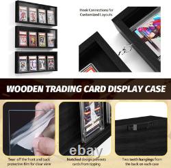 Card Display Case, 3 Pack Trading Card Display Frame Wall Mount, Wooden