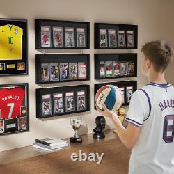 Card Display Case, 3 Pack Trading Card Display Frame Wall Mount, Wooden