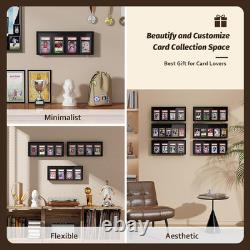 Card Display Case, 3 Pack Trading Card Display Frame Wall Mount, Wooden