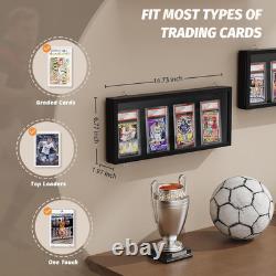 Card Display Case, 3 Pack Trading Card Display Frame Wall Mount, Wooden
