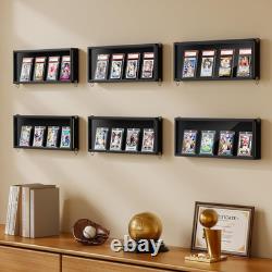 Card Display Case, 6 Pack Trading Card Display Frame Wall Mount, Wooden