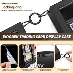 Card Display Case, 6 Pack Trading Card Display Frame Wall Mount, Wooden