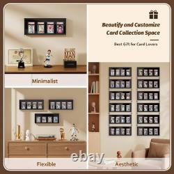 Card Display Case, 6 Pack Trading Card Display Frame Wall Mount, Wooden