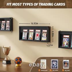 Card Display Case, 6 Pack Trading Card Display Frame Wall Mount, Wooden