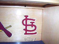 Cardinals display case for bobbleheads or baseball Dugout style Pine wood