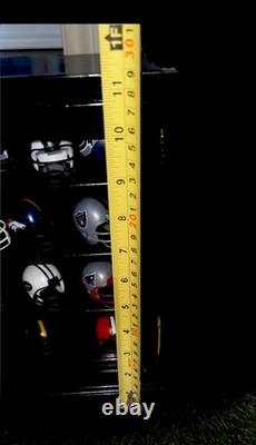 Case Wall Cabinet Pocket Pro Mini Helmets Display Holder Wood Rack UV Protected