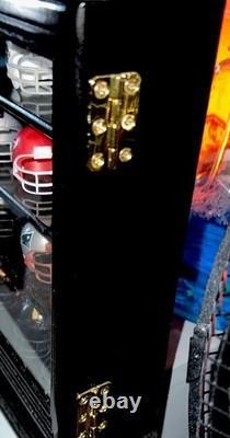 Case Wall Cabinet Pocket Pro Mini Helmets Display Holder Wood Rack UV Protected